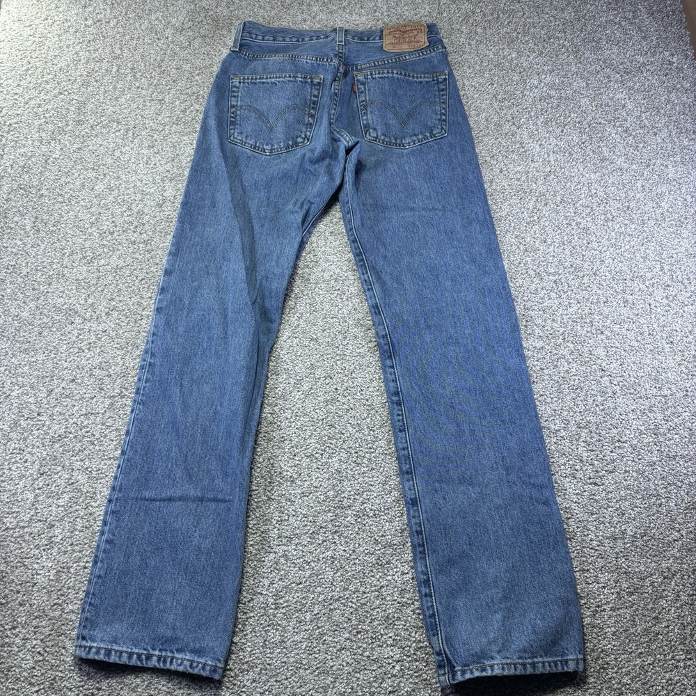 Levis 501 Jeans Mens 28x31 Blue Stone Wash Regular Straight Denim Button Fly